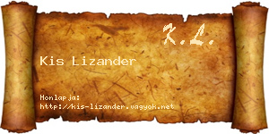 Kis Lizander névjegykártya